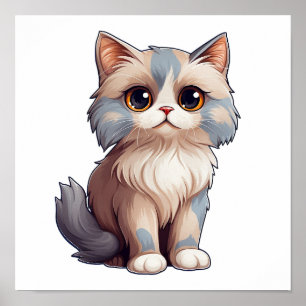 Affiche Illustration du chat de dessin