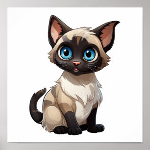 Affiche Illustration du chat de dessin
