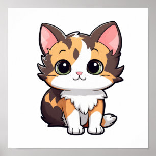 Affiche Illustration du chat de dessin
