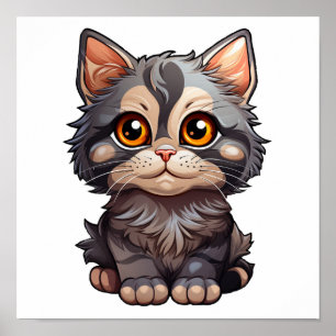 Affiche Illustration du chat de dessin