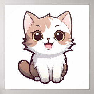 Affiche Illustration du chat de dessin