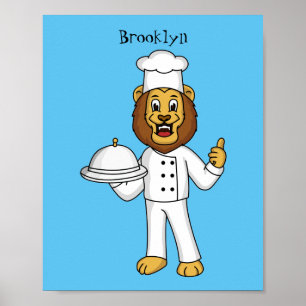 Affiche Illustration du chef mignon lion