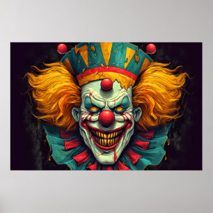 Affiche Illustration du clown du carnaval super Déplaisant
