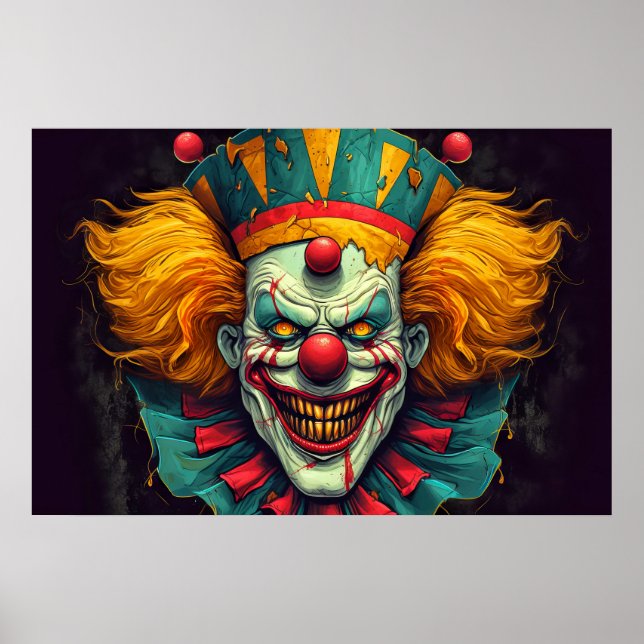Affiche Illustration du clown du carnaval super Déplaisant (Devant)
