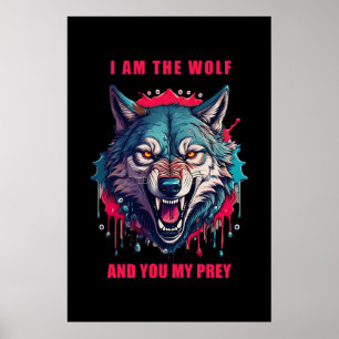 Affiche Illustration du concept de loup et de proie (IA+Hu