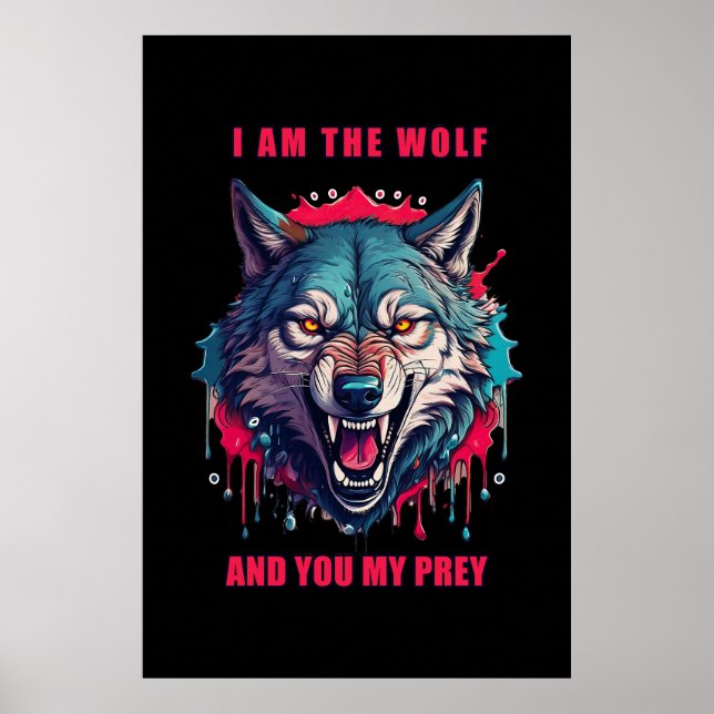 Affiche Illustration du concept de loup et de proie (IA+Hu (Devant)