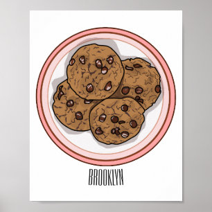 Affiche Illustration du cookie de puce à chocolat