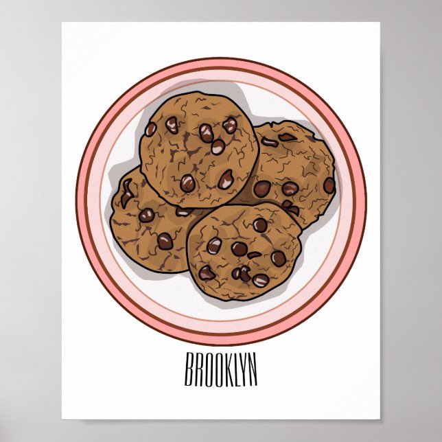 Affiche Illustration du cookie de puce à chocolat (Devant)
