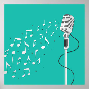 Affiche Illustration du Cool du microphone