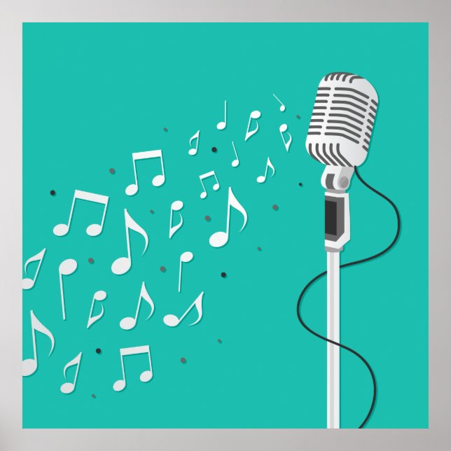 Affiche Illustration du Cool du microphone (Devant)