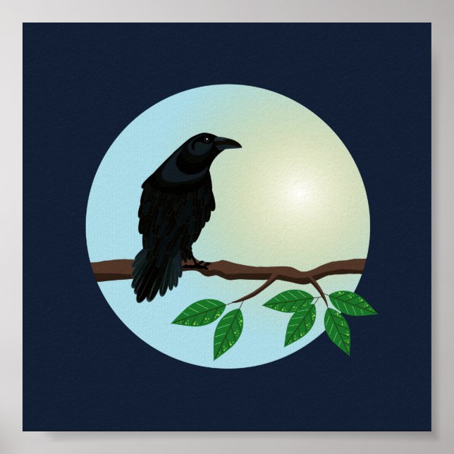 Affiche Illustration du Corbeau commun (Devant)