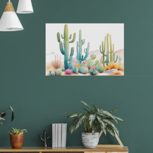 Affiche Illustration du désert d'aquarelle Paysage