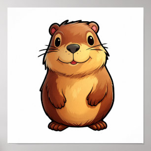 Affiche Illustration du dessin animé capybara