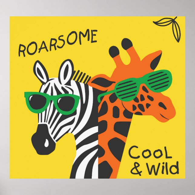 Affiche Illustration du dessin animé de la cool Zebra Gira (Devant)