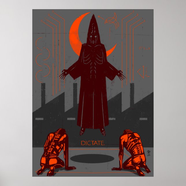 Affiche illustration du dictate numérique (Devant)