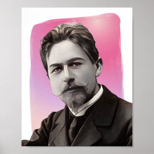 Affiche Illustration du dramaturge russe Anton Chekhov