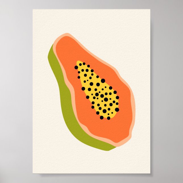 Affiche Illustration du fruit de la papaye de Boho mou Imp (Devant)