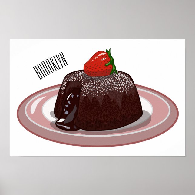 Affiche Illustration du gâteau de lave au chocolat (Devant)