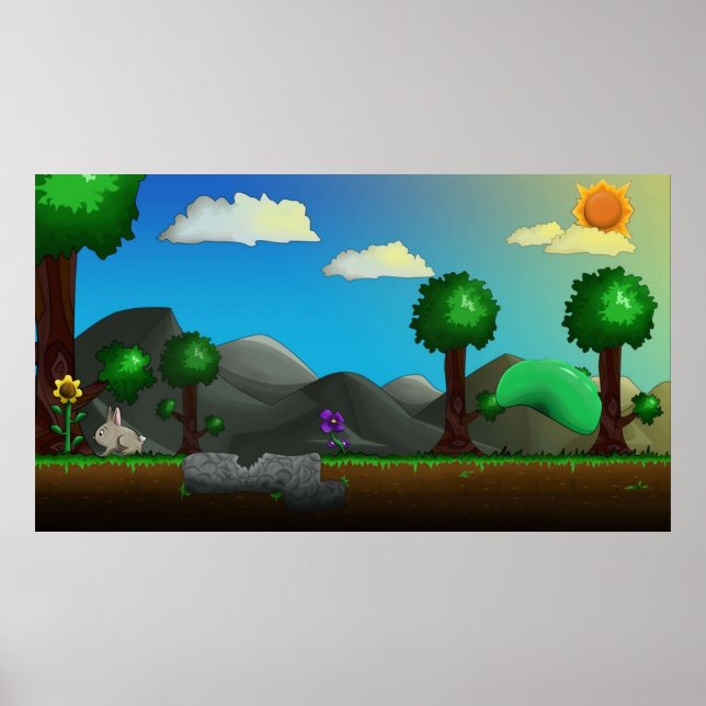 Affiche Illustration du jour ensoleillé de Terraria (Devant)