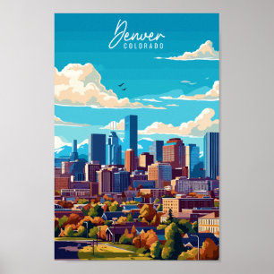Affiche Illustration du lieu de voyage vintage Denver Colo