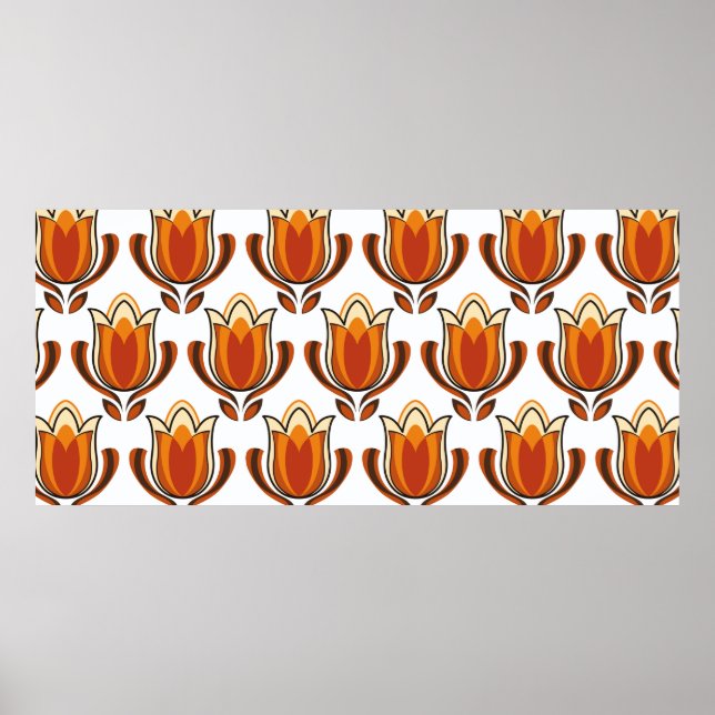 Affiche illustration du matériau motif rétro des années 70 (Devant)