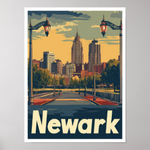 Affiche Illustration du Newark New Jersey Art Vintage voya