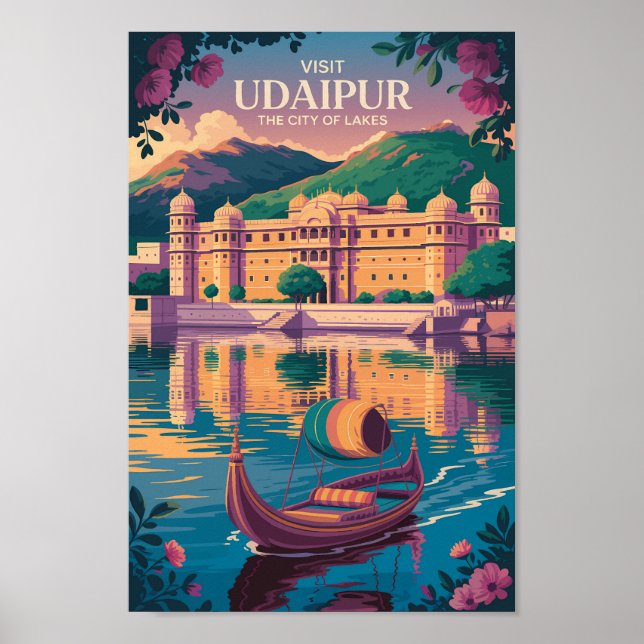 Affiche Illustration du Palais de l'Inde d'Udaipur Art du  (Devant)