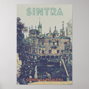 Affiche Illustration du Palais Sintra Regaleira Portugal