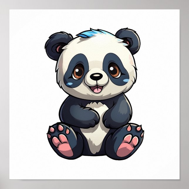 Affiche Illustration du panda de dessin (Devant)