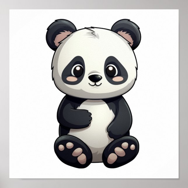 Affiche Illustration du panda de dessin (Devant)