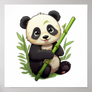 Affiche Illustration du panda de dessin