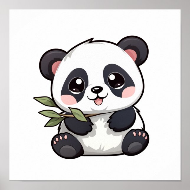 Affiche Illustration du panda de dessin (Devant)