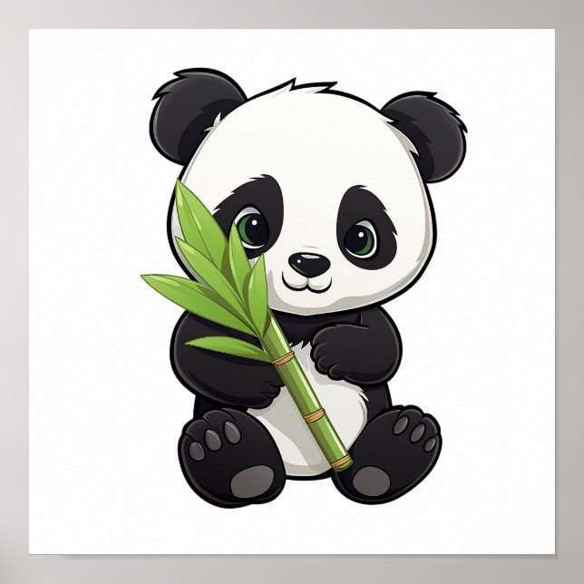 Affiche Illustration du panda de dessin (Devant)