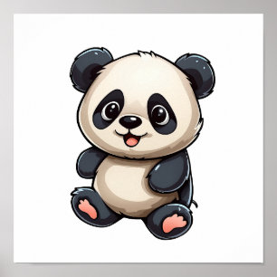 Affiche Illustration du panda de dessin