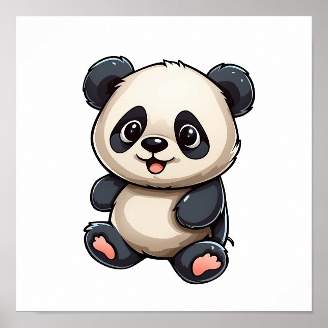 Affiche Illustration du panda de dessin (Devant)