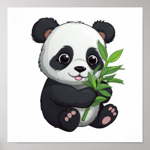 Affiche Illustration du panda de dessin