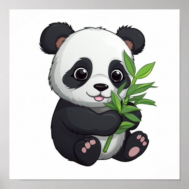 Affiche Illustration du panda de dessin (Devant)