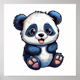 Affiche Illustration du panda de dessin