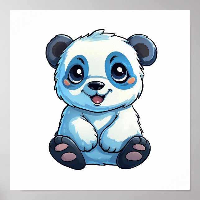 Affiche Illustration du panda de dessin (Devant)