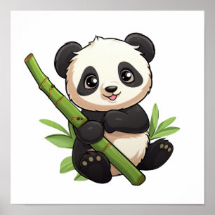 Affiche Illustration du panda de dessin