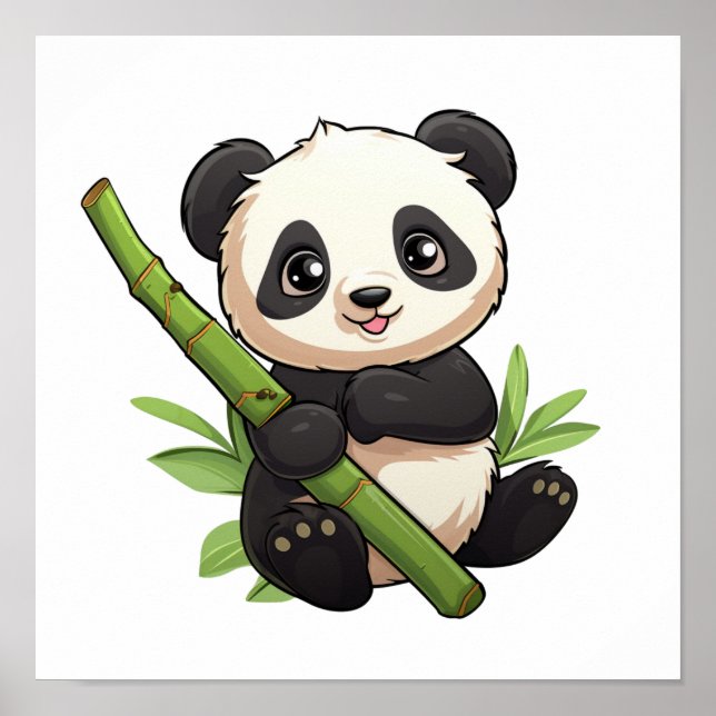 Affiche Illustration du panda de dessin (Devant)