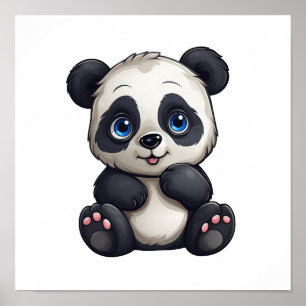 Affiche Illustration du panda de dessin
