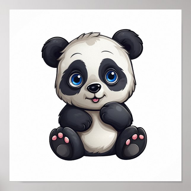 Affiche Illustration du panda de dessin (Devant)