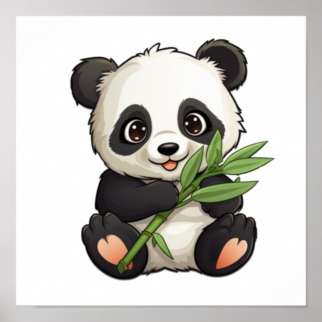 Affiche Illustration du panda de dessin (Devant)