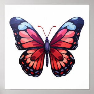 Affiche Illustration du papillon de dessin