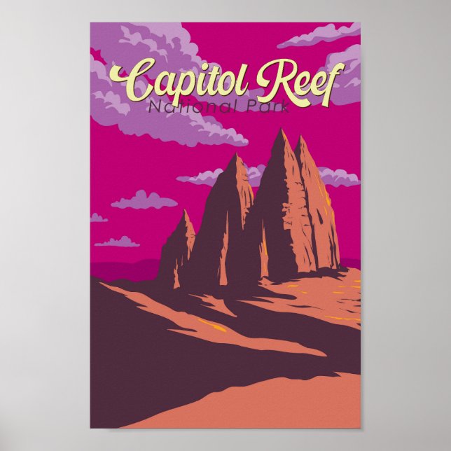Affiche Illustration du parc national Capitol Reef Art de  (Devant)