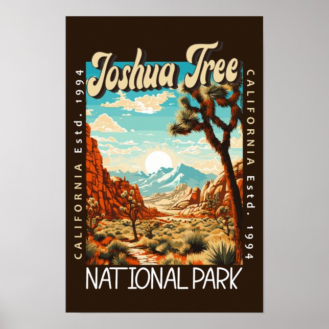 Affiche Illustration du Parc national de Joshua Tree en dé (Devant)