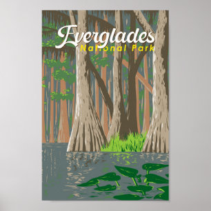Affiche Illustration du parc national des Everglades Art d