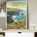 Affiche Illustration du parc national des îles Channel<br><div class="desc">Design vectoriel Channel Islands. Le parc comprend 5 îles riches en écologie au large de la côte sud de la Californie.</div>