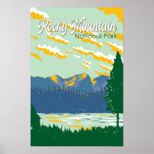 Affiche Illustration du Parc national des Rocheuses